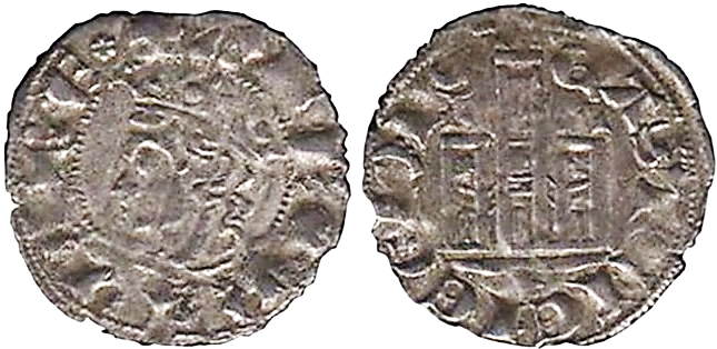 Tipo 3. Dinero Coronado de perfil y con gráfila en anverso de Coruña, del Rey Alfonso de Castilla y León - Imagen 19