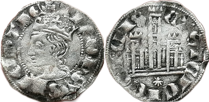 Tipo 3. Dinero Coronado de perfil y con gráfila en anverso de Coruña, del Rey Alfonso de Castilla y León - Imagen 24