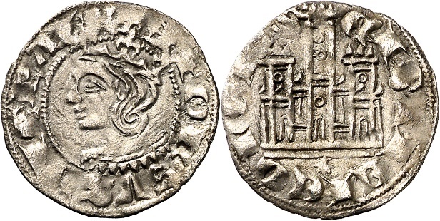 Tipo 3. Dinero Coronado de perfil y con gráfila en anverso de Coruña, del Rey Alfonso de Castilla y León - Imagen 30