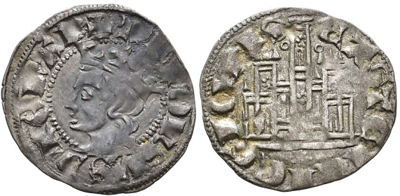 Tipo 3. Dinero Coronado de perfil y con gráfila en anverso de Coruña, del Rey Alfonso de Castilla y León - Imagen 35