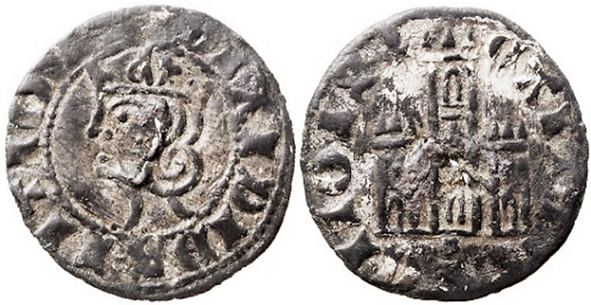 Tipo 3. Dinero Coronado de perfil y con gráfila en anverso de Coruña, del Rey Alfonso de Castilla y León - Imagen 38