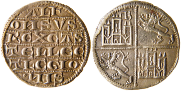 Tipo 3. Dinero de Plata alfonsí - Imagen 1