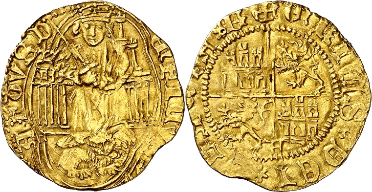 Tipo 3. Medio Enrique de Oro con marca de “A” Coronada de “Alfonvs” - Imagen 2