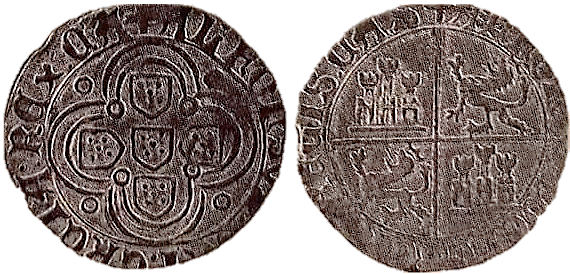 Tipo 3. Medio Real Grueso de Plata con Quinas en Polilobulado y Cuartelado Castellano Simple - Imagen 5