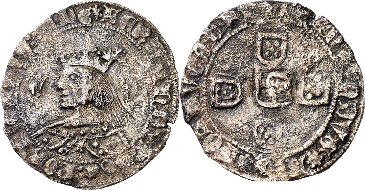 Tipo 3. Tornés de Busto coronado y Quinas - Imagen 1