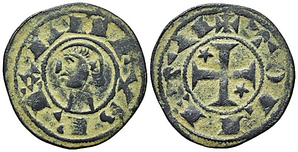 Tipo 30. Dinero toledano de buena técnica con leyenda “Tolleta”, y con estrellas de cinco puntas en primer y cuarto cuadrante - Imagen 2