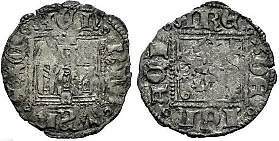 Tipo 31. Dinero Novén con castillo y león, con orla cuadrada - Imagen 11