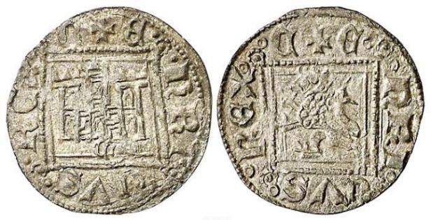 Tipo 31. Dinero Novén con castillo y león, con orla cuadrada - Imagen 15