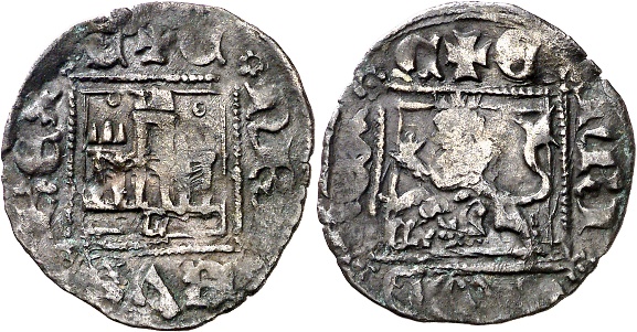 Tipo 31. Dinero Novén con castillo y león, con orla cuadrada - Imagen 27