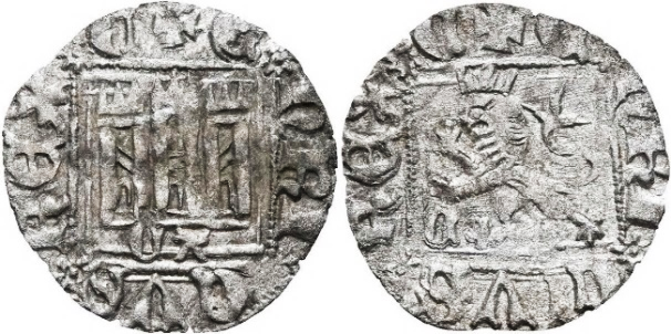 Tipo 31. Dinero Novén con castillo y león, con orla cuadrada - Imagen 35