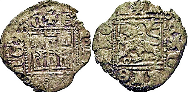 Tipo 31. Dinero Novén con castillo y león, con orla cuadrada - Imagen 5