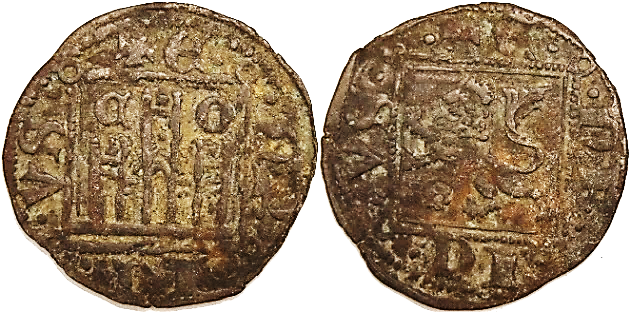 Tipo 31. Dinero Novén con castillo y león, con orla cuadrada - Imagen 54