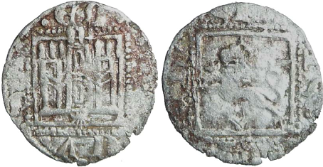 Tipo 31. Dinero Novén con castillo y león, con orla cuadrada - Imagen 73