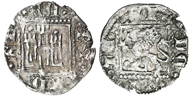 Tipo 31. Dinero Novén con castillo y león, con orla cuadrada - Imagen 84