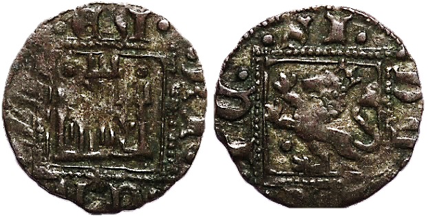 Tipo 31. Dinero Novén con castillo y león, con orla cuadrada - Imagen 86