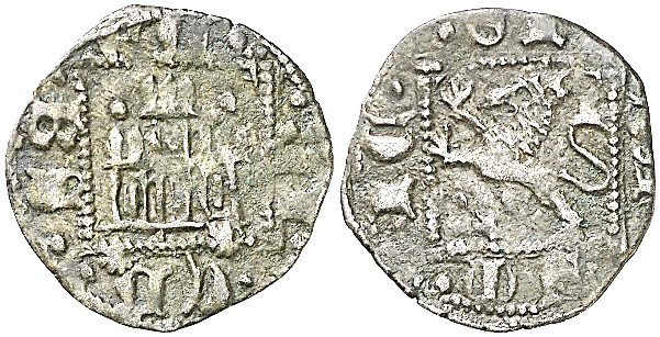 Tipo 31. Dinero Novén con castillo y león, con orla cuadrada - Imagen 92