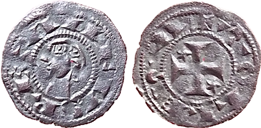 Tipo 31. Meaja toledana de buena técnica con leyenda “Tolleta”, y con estrellas de cinco puntas en primer y cuarto cuadrante - Imagen 1