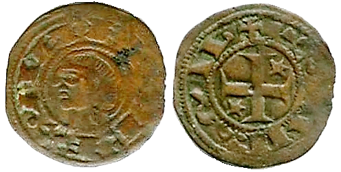 Tipo 32. Dinero toledano de buena técnica con leyenda “Tolleta”, y con estrellas de cinco puntas en segundo y tercer cuadrante - Imagen 2