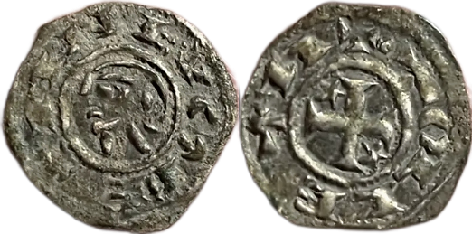 Tipo 34. Dinero previo y posterior a la batalla de Alarcos con leyenda “Tolleta”, con Estrellas de cinco puntas en primer y cuarto cuadrante - Imagen 2