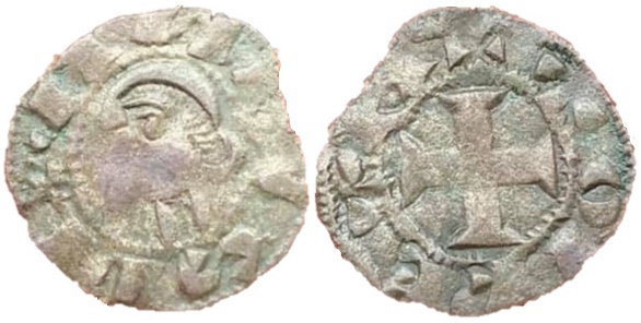 Tipo 34. Dinero previo y posterior a la batalla de Alarcos con leyenda “Tolleta”, con Estrellas de cinco puntas en primer y cuarto cuadrante - Imagen 4