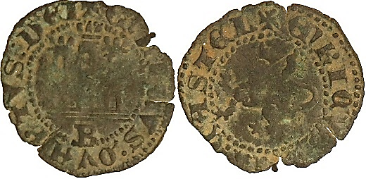 Tipo 34. Media Blanca del Ordenamiento con castillo y león, sin gráfila de lóbulos - Imagen 1