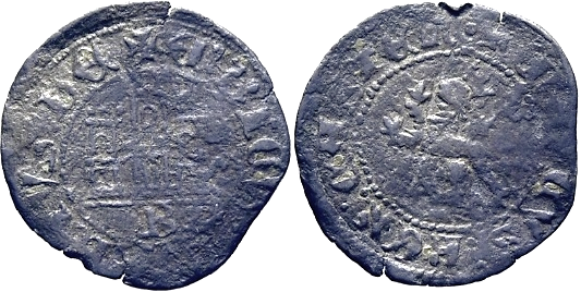 Tipo 34. Media Blanca del Ordenamiento con castillo y león, sin gráfila de lóbulos - Imagen 10