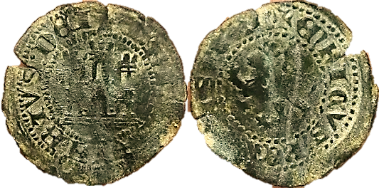 Tipo 34. Media Blanca del Ordenamiento con castillo y león, sin gráfila de lóbulos - Imagen 2