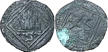 Tipo 34. Media Blanca del Ordenamiento con castillo y león, sin gráfila de lóbulos - Imagen 29