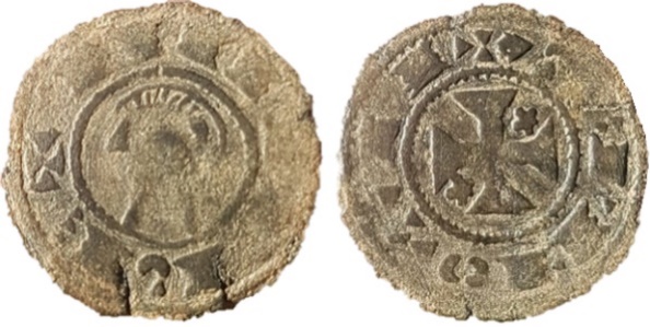 Tipo 36. Dinero previo y posterior a la batalla de Alarcos con leyenda “Tolleta”, con Estrellas de cinco puntas en segundo y tercer cuadrante - Imagen 13