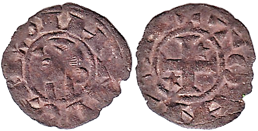 Tipo 36. Dinero previo y posterior a la batalla de Alarcos con leyenda “Tolleta”, con Estrellas de cinco puntas en segundo y tercer cuadrante - Imagen 14