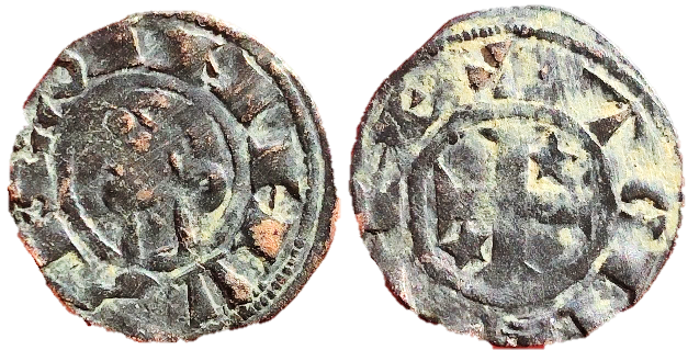 Tipo 36. Dinero previo y posterior a la batalla de Alarcos con leyenda “Tolleta”, con Estrellas de cinco puntas en segundo y tercer cuadrante - Imagen 15