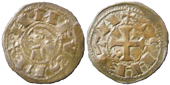 Tipo 36. Dinero previo y posterior a la batalla de Alarcos con leyenda “Tolleta”, con Estrellas de cinco puntas en segundo y tercer cuadrante - Imagen 2