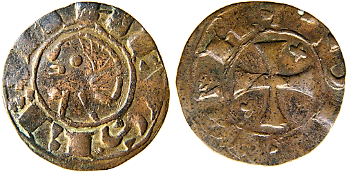 Tipo 36. Dinero previo y posterior a la batalla de Alarcos con leyenda “Tolleta”, con Estrellas de cinco puntas en segundo y tercer cuadrante - Imagen 26