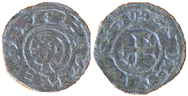 Tipo 36. Dinero previo y posterior a la batalla de Alarcos con leyenda “Tolleta”, con Estrellas de cinco puntas en segundo y tercer cuadrante - Imagen 3