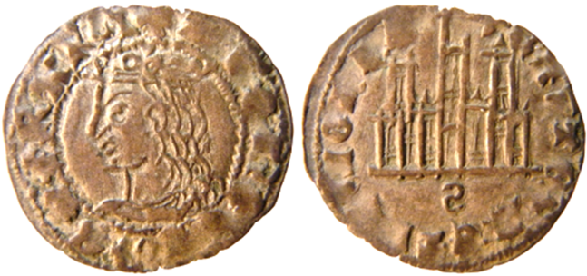 Tipo 4. Dinero Coronado de perfil y con gráfila en anverso de Sevilla, del Rey Alfonso de Castilla y León - Imagen 10