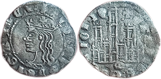 Tipo 4. Dinero Coronado de perfil y con gráfila en anverso de Sevilla, del Rey Alfonso de Castilla y León - Imagen 5