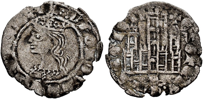 Tipo 4. Dinero Coronado de perfil y con gráfila en anverso de Sevilla, del Rey Alfonso de Castilla y León - Imagen 6