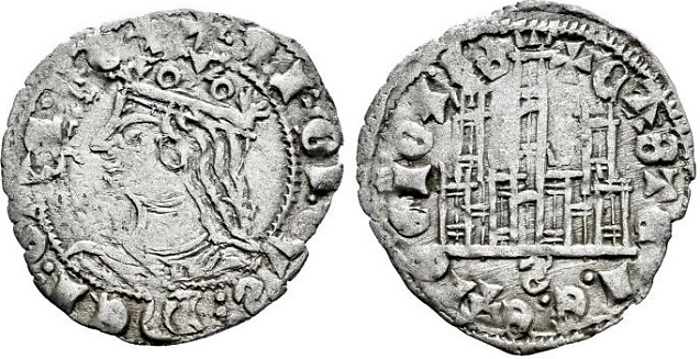 Tipo 4. Dinero Coronado de perfil y con gráfila en anverso de Sevilla, del Rey Alfonso de Castilla y León - Imagen 7