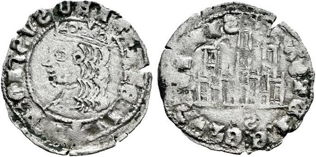 Tipo 4. Dinero Coronado de perfil y con gráfila en anverso de Sevilla, del Rey Alfonso de Castilla y León - Imagen 9