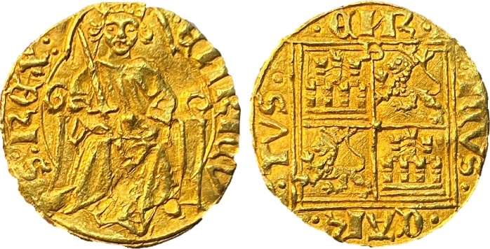 Tipo 4. Medio Enrique de la Silla Alta y Baja de oro - Imagen 1