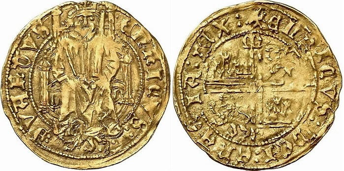 Tipo 4. Medio Enrique de la Silla Alta y Baja de oro - Imagen 7