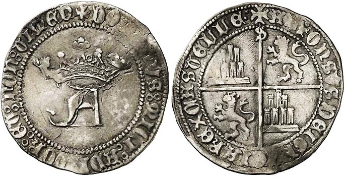 Tipo 4. Real de “A” gótica Coronada y Cuartelado, de Sevilla - Imagen 1