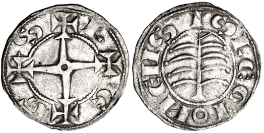 Tipo 43. Dinero del Árbol leonés Octoenramado - Imagen 1