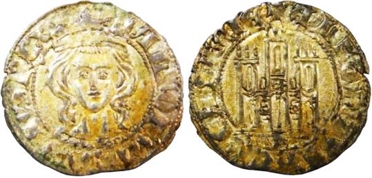 Tipo 5. Dinero Coronado de frente y con gráfila del Rey Alfonso de Castilla y León - Imagen 10