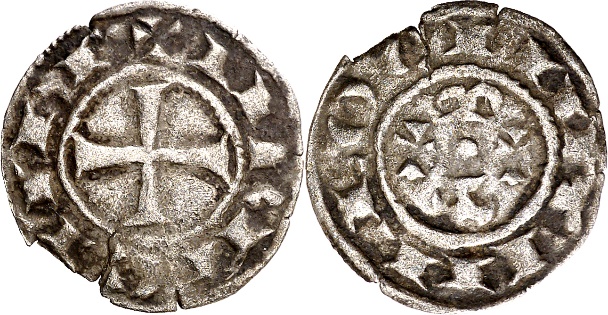 Tipo 5. Dinero eclesiástico leonés con omegas y cruces - Imagen 1