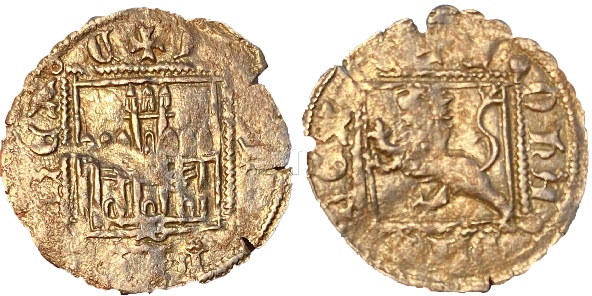 Tipo 5. Dinero Novén con Castillo y León en cuadrados - Imagen 1