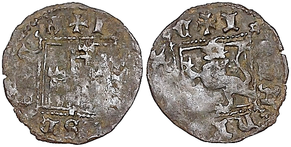 Tipo 5. Dinero Novén con Castillo y León en cuadrados - Imagen 3