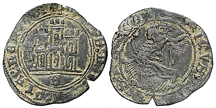 Tipo 5. Maravedí enriqueño del Ordenamiento de Madrid de 1462, con letra “P” Coronada - Imagen 1