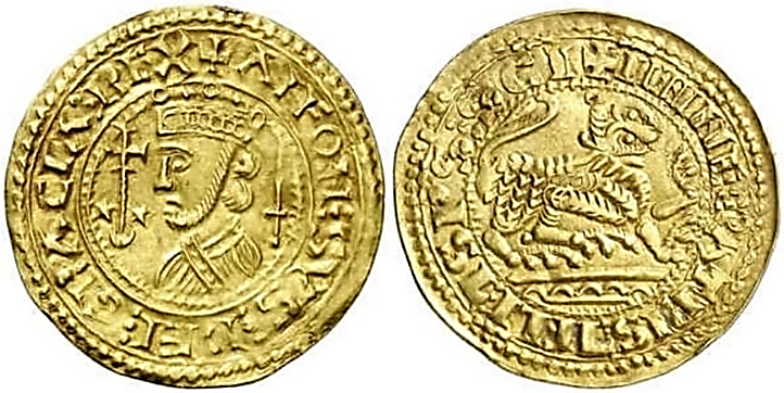 Tipo 5. Maravedí o Morabetino de Oro del Rey Alfonso IX - Imagen 6