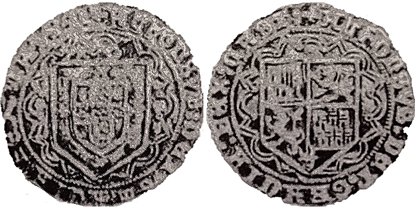 Tipo 5. Real Grueso de Plata con Escudos en orla Polilobulada y de Ángulos - Imagen 1